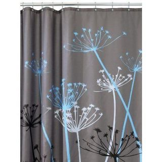 NEW InterDesign Thistle 72 Inch by 72 Inch Shower Curtain Gray/Blue