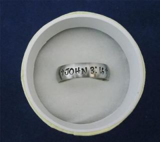 New Stainless Steel 6mm Personalized Custom Engraved Scripture Ring 