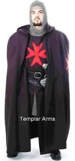 MEDIEVAL CRUSADER KNIGHT TUNIC, Red Maltese Cross, Knight Clothes 