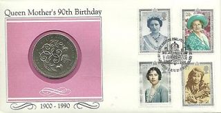 1900   1990 QUEEN MOTHER 90th BIRTHDAY CROWN COIN COVER £5 
