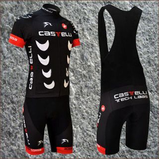 New Cycling Suit Sport Bike castelli T shirt clothing jersey + Bib 