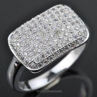 925 STERLING SILVER DESIGNER HIP HOP MICRO PAVE SET RUSSIA CZ RING 
