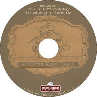 1927 & 1928 Atwater Kent Antique Radio Catalogs on CD