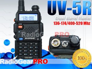   UV 5R 136 174 / 400 520 Mhz Dual Band UHF/VHF Radio + earpiece 2 way