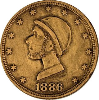 1886 P $5 Liberty Gold Hobo Irish Joe Nickel Dollar, Unique, One of 