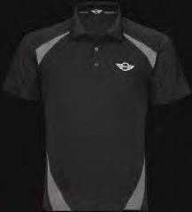MINI Cooper Mens Black Tech Polo Golf Shirt Three Button 100% 