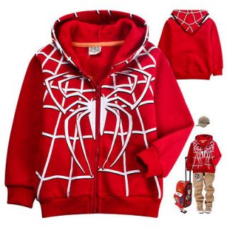 NWT Kids Boys Spider Man Winter Fleece Front Zip Hoodies Size#130 6 