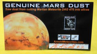 Mars Dust Magnet, from DaG 476 SNC Numbered & Signed by Meteorite Men 