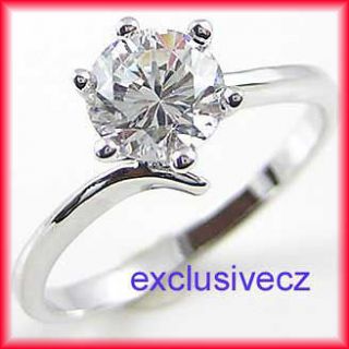 CHRISTMAS~~~3/​4 Carat White Gold Plated 18K GP CZ Ring Size 4,5,6,7 