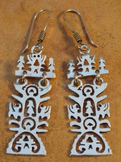 Mexican Sterling Silver Tree Of Life Earrings