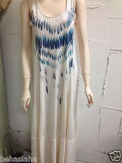 new Womens FREE PEOPLE Feathers Beige Ivory Long Maxi Beach Dress SIZE 
