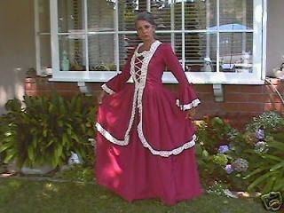1776  colonial dress costume made to your measurement choice of color