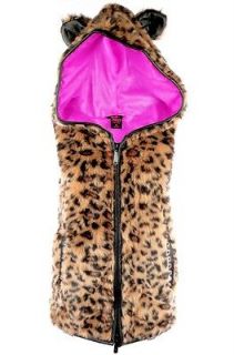 Abbey Dawn   XL   Rebel Yell Hoodie Vest Leopard Animal Ears Avril 