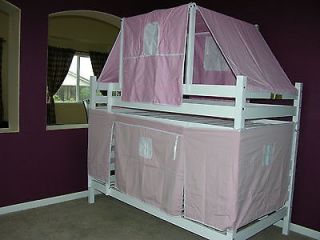 Cottage Kids Girl Pink Tent Set With Canopy For Twin Loft Bunk Bed