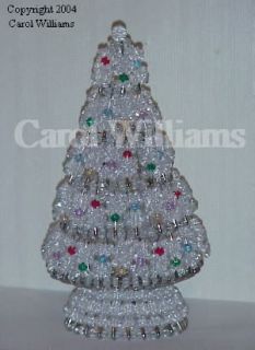 Crystal Ice, Beaded Safety Pin Christmas tree kit, starflakes, beads 