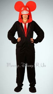 Deadmau5 Adult Hooded One Piece Pajama With Removable Feet Costume 