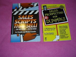 SALES PROSPECTING FOR DUMMIES by Tom Hopkins &SALES SCRIPTS THAT SELL