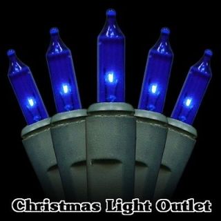   Mini Blue Christmas In/Outdoor Party String Lights Set 27ft Green Wire