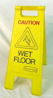 Rubbermaid Commercial Double Sided WET FLOOR sign 23 Tall FREE 