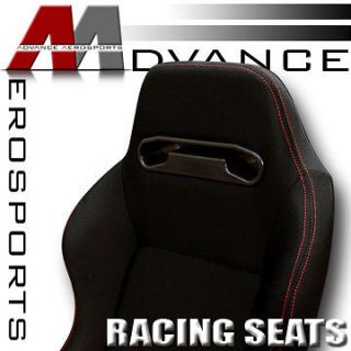   Red Stitch Sport Racing Bucket Seats+Sliders New 36 (Fits DeLorean