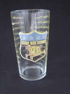 Soap Box Derby Glass with Winners Names 1934   1958
