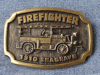 Vintage Firefighter 1910 Seagrave Fire Truck Engine BTS Brass Belt 