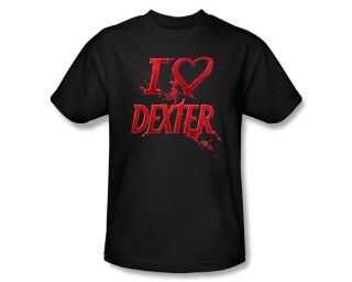 Licensed Dexter Showtime Bloody I Love (Heart) Dexter T Shirt Adult 