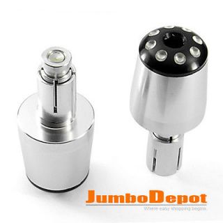 USA 7/8 Silver Diamond Pattern Rear Handle Bar End Plugs for 