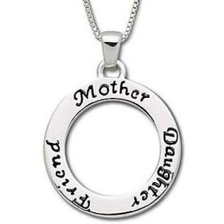   Mother Daughter Friend Open Circle Charm Sterling Silver Necklace 18
