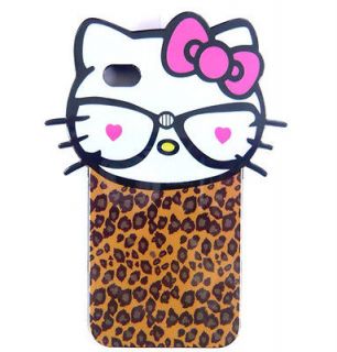 Brand New Leopard Hello Kitty Cute Soft Back Case Cover for iPhone 4 
