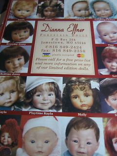 1998 Dianna Effner Doll Ad / Aaron/Emily/chelsea/Tiny/Lovely/Molly 