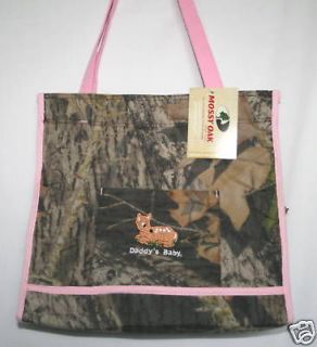MOSSY OAK CAMO CAMOUFLAGE DIAPER BAG, or TOTE w/ PINK