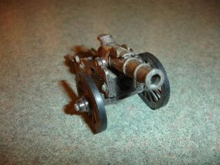 Old Vtg Antique Diecast Play Me Cannon & Pencil Sharpener With Plastic 