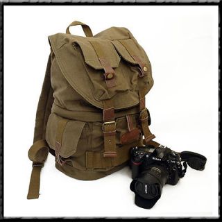 SLR DSLR Digital Canvas Camera Backpack Rucksack Bag   Canon Nikon 