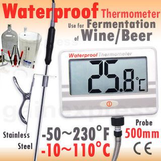 Professional Digital Thermometer  10~110°C Probe 500mm Beer Wine 