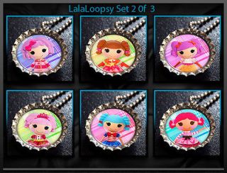 Lalaloopsy Set 2 Party Pack   6 Bottle Cap Necklaces   Birthday Party 