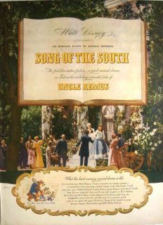1946 WALT DISNEYS LIVE ACTION MOVIE   SONG OF THE SOUTH   UNCLE REMUS 