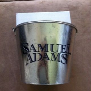 SAM ADAMS 5QT METAL BEER ICE BUCKET BAR COOLER + BONUS
