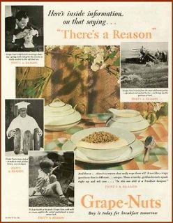 GREAT PERIOD PHOTOS IN 1929 GRAPE NUTS CEREAL AD