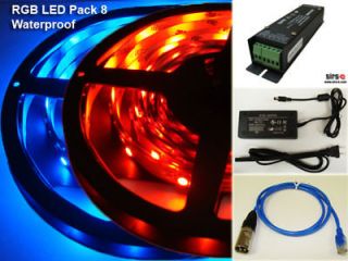   RGB PK8   5050 LED RGB IP65 Strip DMX Controller Kit 10m 32.8ft   USA