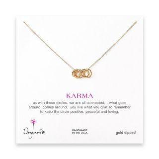 Dogeared Small Multi Link Sparkle Gold Dipped Karma Necklace