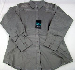   Rock 47 Shirt Blouse Western Bling Long Sleeve any size L XL 2X