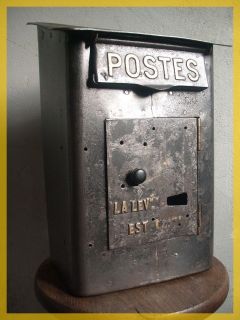 FRENCH Antique machine age letter mail box from   LA POSTE   1920 n2