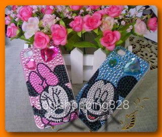2pcs Diamond Mickey Minnie mouse Bling Crystal Case Cover For iPhone 4 
