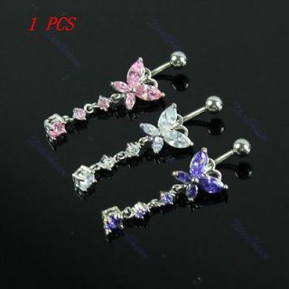   Crystal Navel Belly Button Barbell Rings Rhinestone Body Piercing