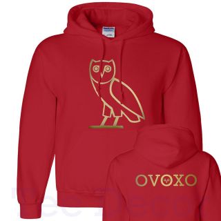 OVOXO DRAKE OVO Hoodie, Gold Logo Front and Back Hooded Sweatshirt S 