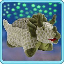 NEW HARD TO FIND Dream Lites Pillow Pets GREEN TRICERATOPS DINOSAUR