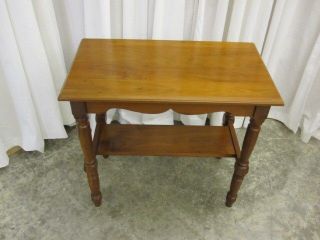Antique Light Walnut Small Rectangle Side Table Country