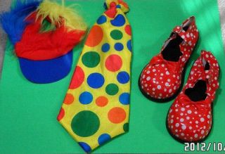 CLOWN Halloween Dress Up Costume Hat Tie Shoes   Adult Child   NICE