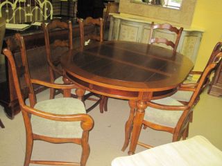 Drexel Accents Provence Ladder Back Chairs Set of 6 & Dining Set Table 